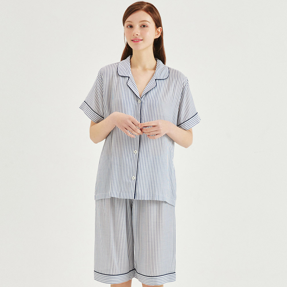 여성여름실내복 예쁜잠옷 우정템 슬립웨어 레이온 파자마세트 여자홈웨어 (카라형)