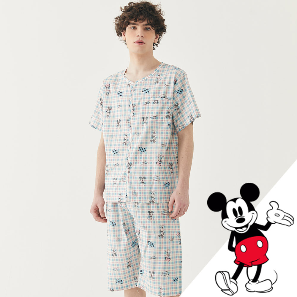 남자파자마 디즈니옷 미키마우스잠옷 남성실내복 여름 반팔 캐릭터 시원한 홈웨어세트