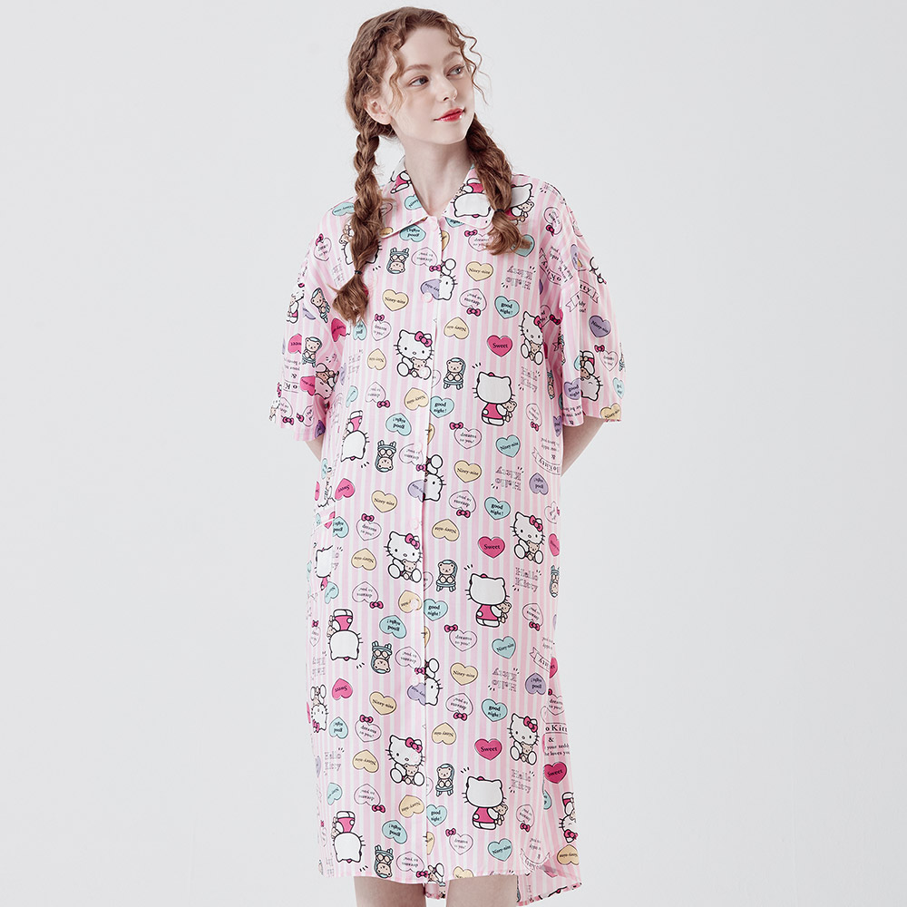 여성잠옷 홈웨어원피스 산리오 헬로키티 여름파자마 여자실내복 캐릭터 예쁜 모달 원마일웨어